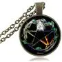 LUOR Trade Co.,Ltd Five Elements Pentagram Necklace, Pentacle Jewelry, Wiccan Pagan Paganism Pendant, Magic Five Pointed Star Amulet, Earth, Air, Spirit, Water, Fire Coexist Religion Medallion Charm