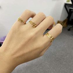 TOOPNK 16K Gold Plated Zodiac Rings for Women, Stainless Steel Zodiac Sign Ring, Adjustable 12 Constellation Ring, Dainty Birthday Gifts for Girls
