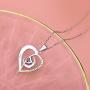 Heart Necklace for Women I Love You Forever Necklace I Love You to The Moon and Back Necklace Sterling Silver Moon Necklace Valentines Day Jewelry Gifts for Women Girls Wife Love Necklace