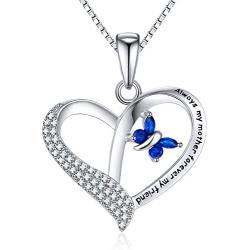 FANCYCD''Always My Mother Forever My Friend'' Love Heart Necklace, 18'', Special Jewelry for Women, Mother’s Day Gifts for Mom, Wife, Aunt, Grandma.