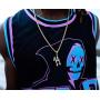 JINAO Micropave Simulated Diamond Iced Out 14 Pendant Necklace with 24 Stainless Steel Rope Chain