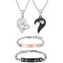 Long tiantian Her His Necklace Magnetic Bracelet for Couple Gift Couple Necklace
