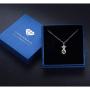 CUOKA MIRACLE Cross Necklace, Rose Flower Pendant Necklace 18k Rose Gold Plated Jewelry Gift for Women