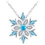 RTY Christmas Winter Holiday Silver Tone Blue Rhinestone Snowflake Necklace Earring Set
