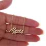 HUAN XUN Custom Name Necklace Personalized Initial Necklaces in Golden Silver