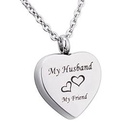 K-Y Engraved Heart Memorial Urn Pendant Necklace Stainless Steel Detachable Ashes Keepsake Cremation Jewelry