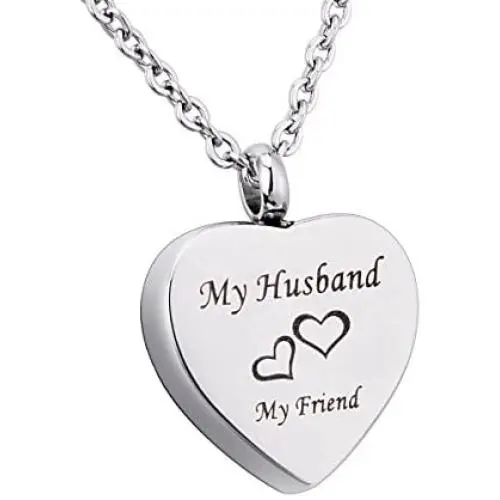 K-Y Engraved Heart Memorial Urn Pendant Necklace Stainless Steel Detachable Ashes Keepsake Cremation Jewelry K-Y Engraved Heart Memorial Urn Pendant Necklace Stainless Steel Detachable Ashes Keepsake Cremation Jewelry