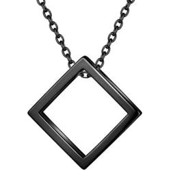 Beautlace Triangle Necklace Silver/18K Gold/Black Gun Plated Minimalist Geometric Triangle Pendant Multilayered Choker Sets for Couples and Lovers