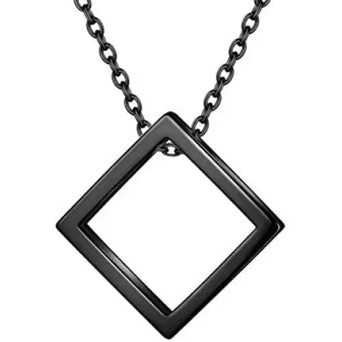 Beautlace Triangle Necklace Silver/18K Gold/Black Gun Plated Minimalist Geometric Triangle Pendant Multilayered Choker Sets for Couples and Lovers