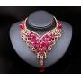 Luxury Chunky Bib Collar Crystal Statement Necklace and Dangle Earrings Wedding Jewelry Set