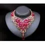 Luxury Chunky Bib Collar Crystal Statement Necklace and Dangle Earrings Wedding Jewelry Set