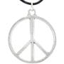 Trilogy Jewelry Pewter Classic Peace Sign 60s Hippie Pendant on Leather Necklace