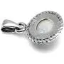 Silvershake Round Stone or Shell 925 Sterling Silver Rope Solitaire Cabochon or Inlay Style Pendant Necklace Jewelry for Women Silvershake Round Stone or Shell 925 Sterling Silver Rope Solitaire Cabochon or Inlay Style Pendant Necklace Jewelry for Women