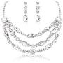 Udalyn Rhinestone Bridal Jewelry Set for Women Crystal Necklace and Dangle Earrings Jewelry Set Gifts fit with Wedding Dress