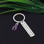 CYTING Alzheimer Awareness Keychain You May not Remember but i Will Never Forget Purple Ribbon Keychain Mental Health Awareness Dementia Jewelry