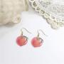 New Japanese Summer Pink Cute Peach Long Earrings for Women Fruit Earring Party Jewelry aesthetic Accessories Gifts