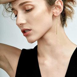 Punk Simple Style Gold/Silver Plated Lightning Long Exaggerated Square Geometric Stick Drop Dangle Earring for Women