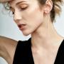 Punk Simple Style Gold/Silver Plated Lightning Long Exaggerated Square Geometric Stick Drop Dangle Earring for Women