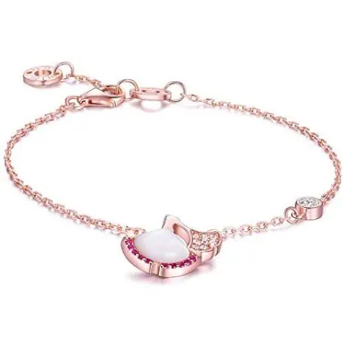 NINAMAID Valentines Day Gifts for Her Silver Bracelet for Women Rose Gold Jewelry Gifts for Wife Charm Tennis Bracelets for Teen Girls Adjustable Chain Mothers Day Bracelets NINAMAID Valentines Day Gifts for Her Silver Bracelet for Women Rose Gold Jewelry Gifts for Wife Charm Tennis Bracelets for Teen Girls Adjustable Chain Mothers Day Bracelets
