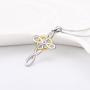 YFN Cross Necklace 925 Sterling Silver Celtic Knot Cross Infinity Heart Love Pendant Necklace 18''