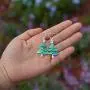 RareLove Green Christmas Tree with Star Red Rhinestone Pierced Dangle Earrings CZ Crystal Silver Plated Alloy Holiday For Women Girls RareLove Green Christmas Tree with Star Red Rhinestone Pierced Dangle Earrings CZ Crystal Silver Plated Alloy Holiday For Women Girls