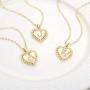 Hidepoo Heart Initial Necklaces for Women Girls, 14K Gold Filled Dainty Heart Pendant Letter Alphabet Necklace Cubic Zirconia Cute Initial Heart Necklace for Women Kids Girls Jewelry Gifts