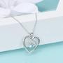 Distance Heart Necklace for Women 925 Sterling Silver Necklace Jewelry for Girls Wife Daughter