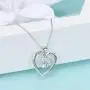 Distance Heart Necklace for Women 925 Sterling Silver Necklace Jewelry for Girls Wife Daughter