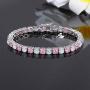 CiNily Tennis Bracelet for Women Girls Fire Opal 18K White Gold Plated Women Jewelry Gemstone Bracelet 7 5/8''