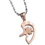 UM Jewelry His and Hers Stainless Steel Crystal Lock Key Puzzle Heart Pendant Couple Necklaces