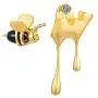Ear Stud Dangle Sterling Silver Bee And Dripping Honey Asymmetric Gold Earrings For Women Girls