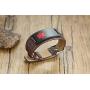 MPRAINBOW Personalized Custom Leather Medical Alert ID Bracelet for Men,Stainless Steel Emergency ICE Custom Plate with Adjustable Wide Genuine Leather Wristband,6.7-8.7 Inch