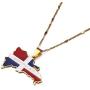 Stainless Steel Enamel The Dominican Republic Map Pendant Necklace for Women Map of Dominican Chain Jewelry