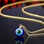 Hicarer 4 Pieces Evil Eye Necklace with Evil Eye Bracelet Set Evil Eye Necklace Chain Turkish Blue Eyes Amulet Pendant Necklace Amulet Lucky Bracelets with Card for Women Men