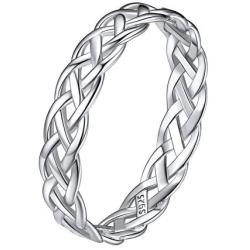 ChicSilver 925 Sterling Silver Celtic Knot Eternity Wedding Band for Women, 4 mm Wide, Size 4-12 (with Gift Box)