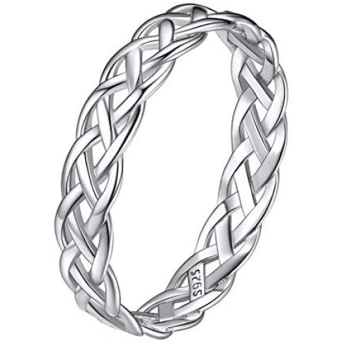 ChicSilver 925 Sterling Silver Celtic Knot Eternity Wedding Band for Women, 4 mm Wide, Size 4-12 (with Gift Box)