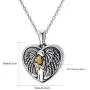 KINGWHYTE Urn Necklaces for Ashes for Women 925 Sterling Silver Two Tone Angel Heart Shape Cremation Jewelry for Ashes of Loved Ones Keepsake KINGWHYTE Urn Necklaces for Ashes for Women 925 Sterling Silver Two Tone Angel Heart Shape Cremation Jewelry for Ashes of Loved Ones Keepsake