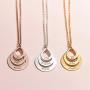 MyNameNecklace Personalized Dangle Drop Shape Engraved 3 Name Necklace – Sterling Silver 925 Custom Family Pendant Mother Day Jewelry Gift for Wife, Mom