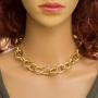 Chunky Chain Necklace - Thick Chain Necklace Choker Trendy Necklaces Cable Link Chain Choker Necklaces for Women Chunky Necklace Punk Metal Fashion Necklace for Girls Cuban Link Chain Choker (Gold)