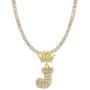 FW Jewelry Bling Iced Out Letter Chains Hip Hop Silver Gold Crown Initial Pendants for Men from A to Z