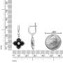 Mother of Pearl or Black Onyx Flower Dangle Drop Earrings for Women with Cubic Zirconia in 925 Sterling Silver Hinged Back by Lavari Jewelers
