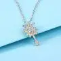 Caperci Two-Tone Sterling Silver Cubic Zirconia Flame Created Gemstone Pendant Necklace, 18