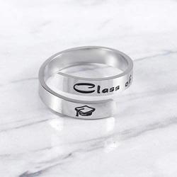 liforlove Graduation Gift Her 2021 Inspirational Ring Stainless Steel Ring Adjustable Motivational Statement Ring Gaduation Ring for Graduates Girls Boys Best Friend