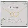 Suavell Sister Necklace. 18K Gold Plated Double Circle Necklace for Women. Sister Gifts from Sister, Galentines Day Gifts, Big Sister Gift or BFF Soul Sister! Interlocking Circle Necklace Jewelry