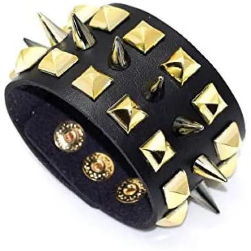 Nsitbbuery Punk Rivet Bracelet Spike Wide Leather Wristband Bracelet Nsitbbuery Punk Rivet Bracelet Spike Wide Leather Wristband Bracelet