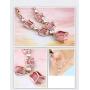 Rose Gold Plated Pink Tulip Flower Statement Necklace