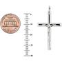 Ritastephens Sterling Silver Italian Crucifix Cross Pendant Only or Chain Necklace (35mm)