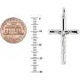 Ritastephens Sterling Silver Italian Crucifix Cross Pendant Only or Chain Necklace (35mm)