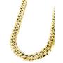 The Diamond Deal Mens Hollow 14K Yellow Gold Shiny Miami Cuban Link Chain Mens Bracelet with Secure Box-Lock Clasp (8.5'', or 9 inch)