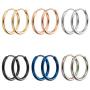 6 Pairs Upgrade Stainless Steel Hoop Earrings-Cartilage Earring Small Hoop Earrings Set,Nose Ring Nipple Ring Body Piercing Jewelry for Men Women Gilrs Boys